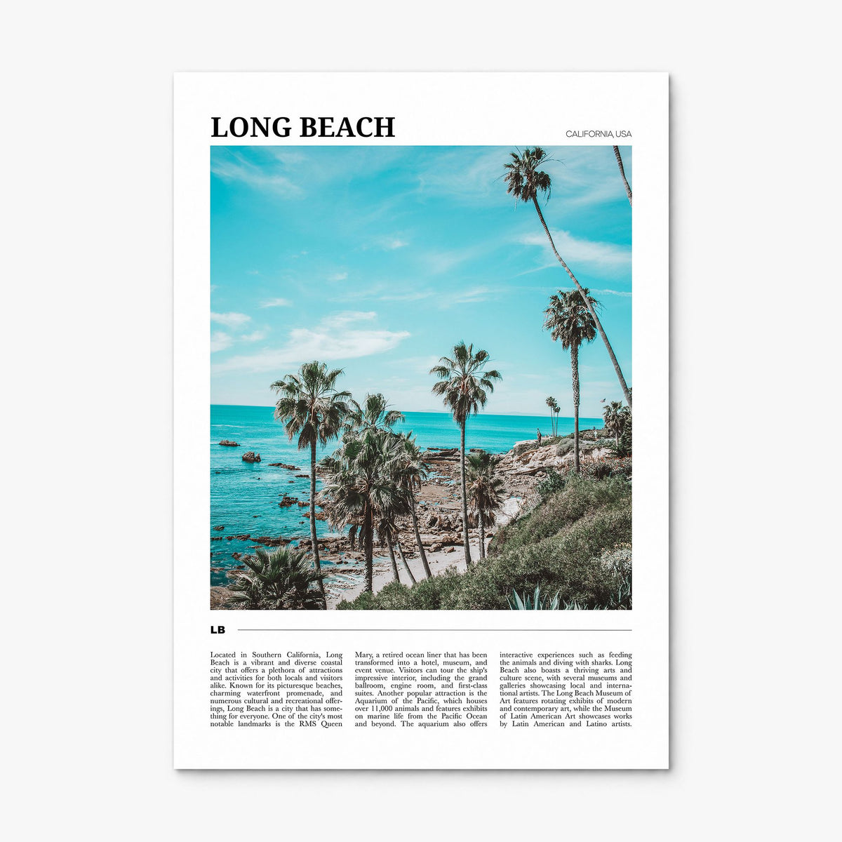 Long Beach Travel No 1 Poster, print only (unframed)