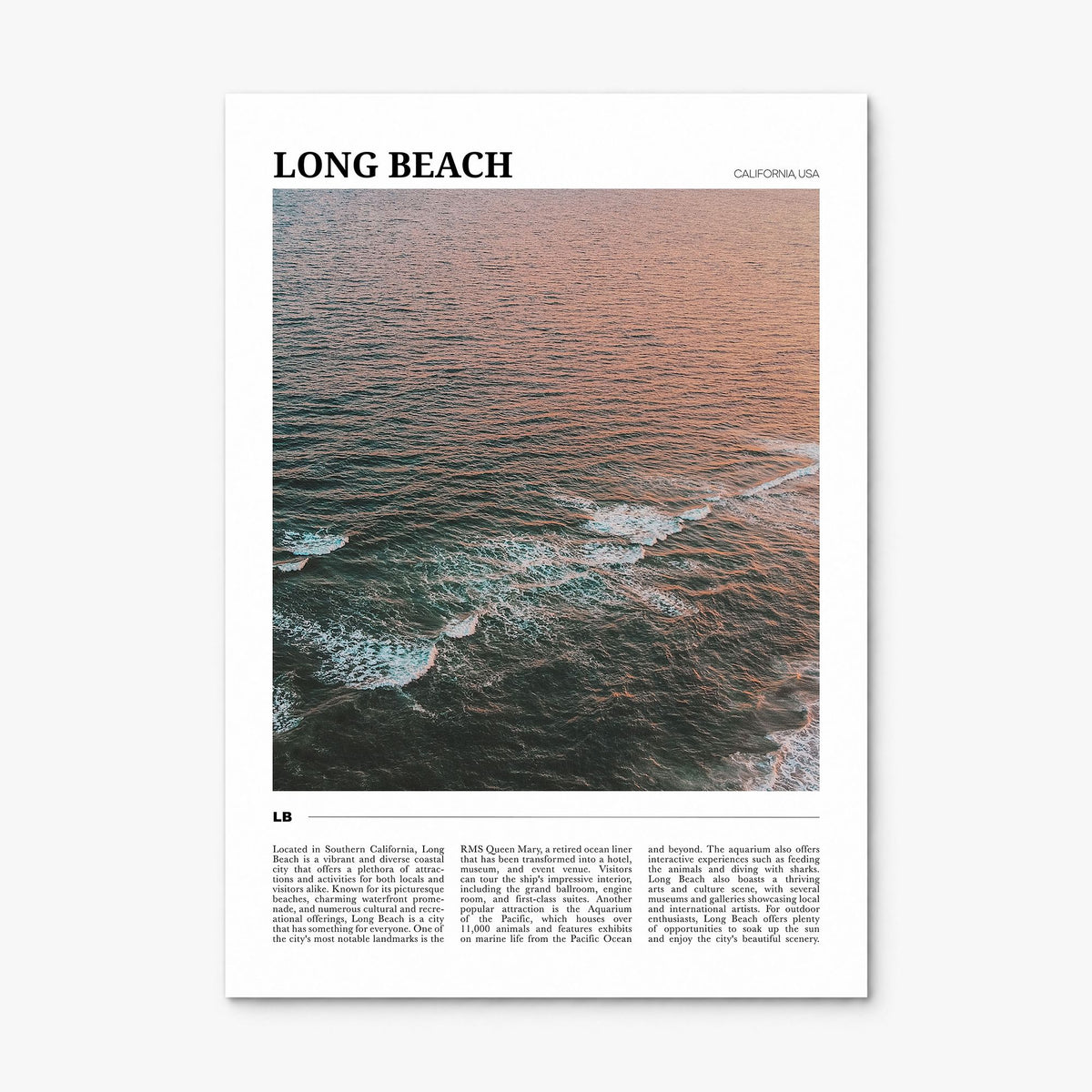 Long Beach Travel No 2 Poster, print only (unframed)