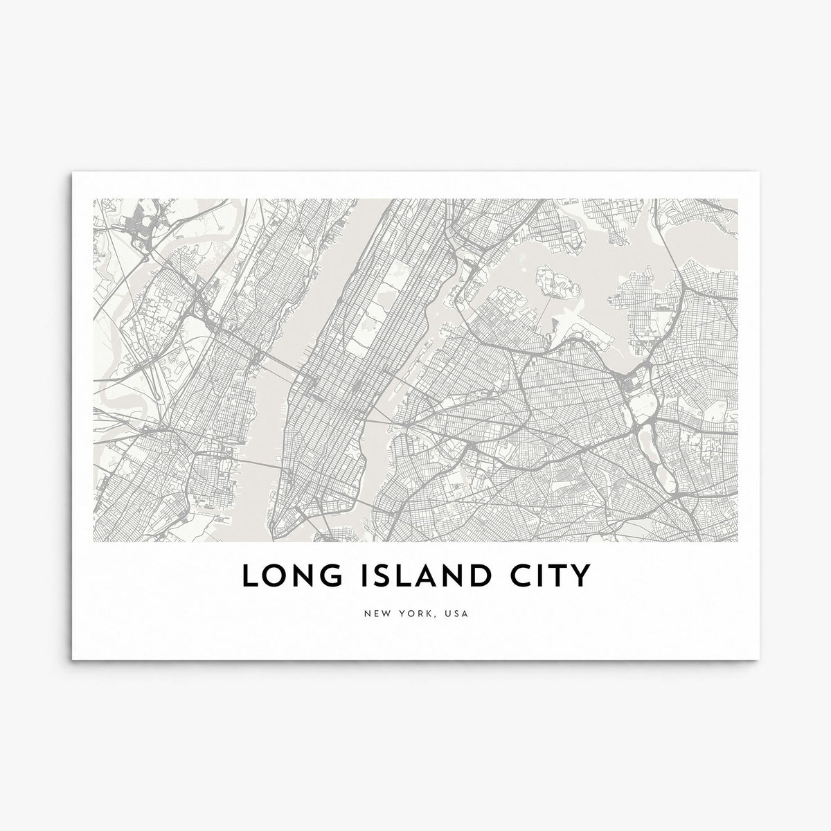 Long Island City Map Poster, print only (unframed)