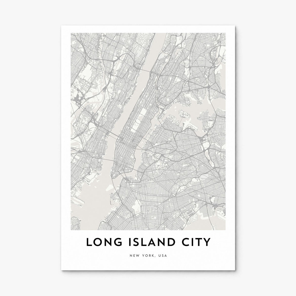 Long Island City Map Poster, print only (unframed)