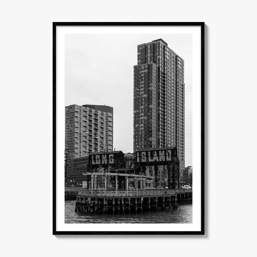 Long Island City Photo Poster, framed poster mockup, white border