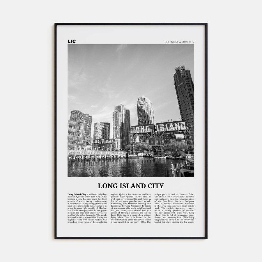 Long Island City Poster None / 8x12 in Nbourhood Travel B&W Poster