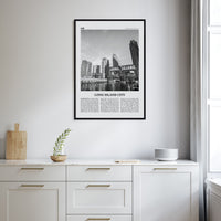 Long Island City Poster Nbourhood Travel B&W Poster