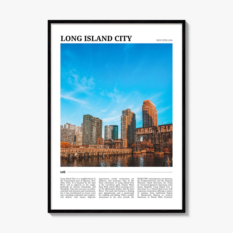 Long Island City Travel Poster, framed poster mockup