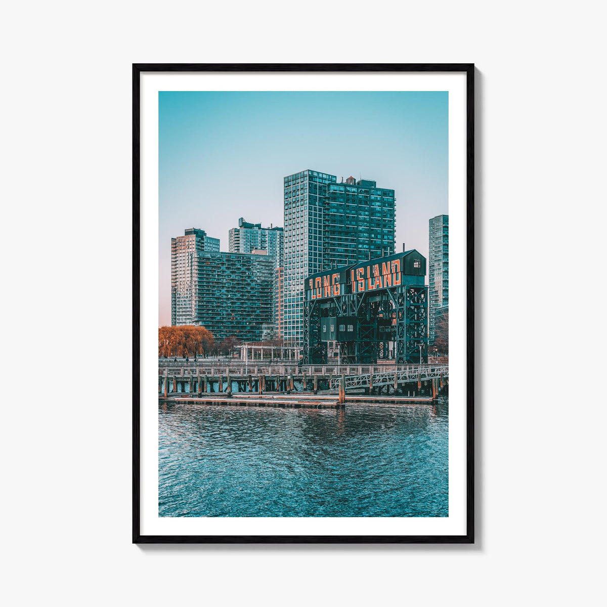 Long Island no. 2 colorful photo poster of New York, USA – vertical wall art, unframed print shown in interior mockup