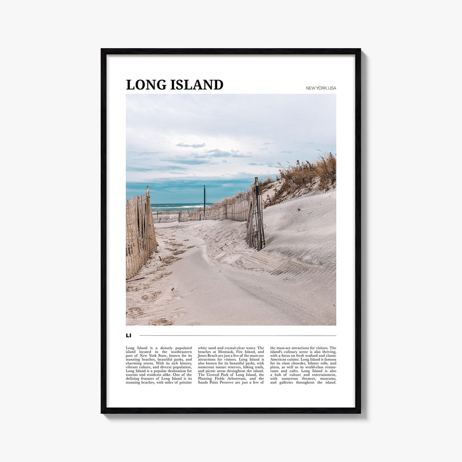 Long Island no. 2 colorful travel poster of New York, USA – vertical wall art, unframed print shown in interior mockup