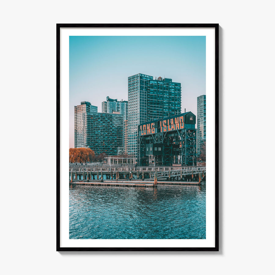 Long Island Photo No 2 Poster, framed poster mockup, white border