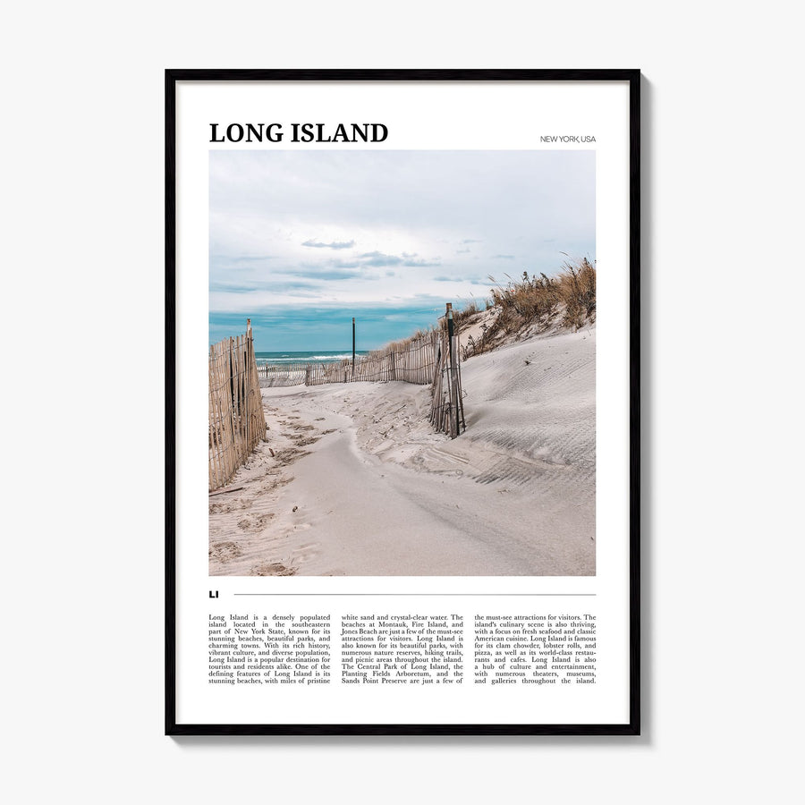 Long Island Travel No 2 Poster, framed poster mockup