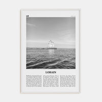 Lorain Poster White Wood / 8x12 in Nbourhood Travel B&W Poster