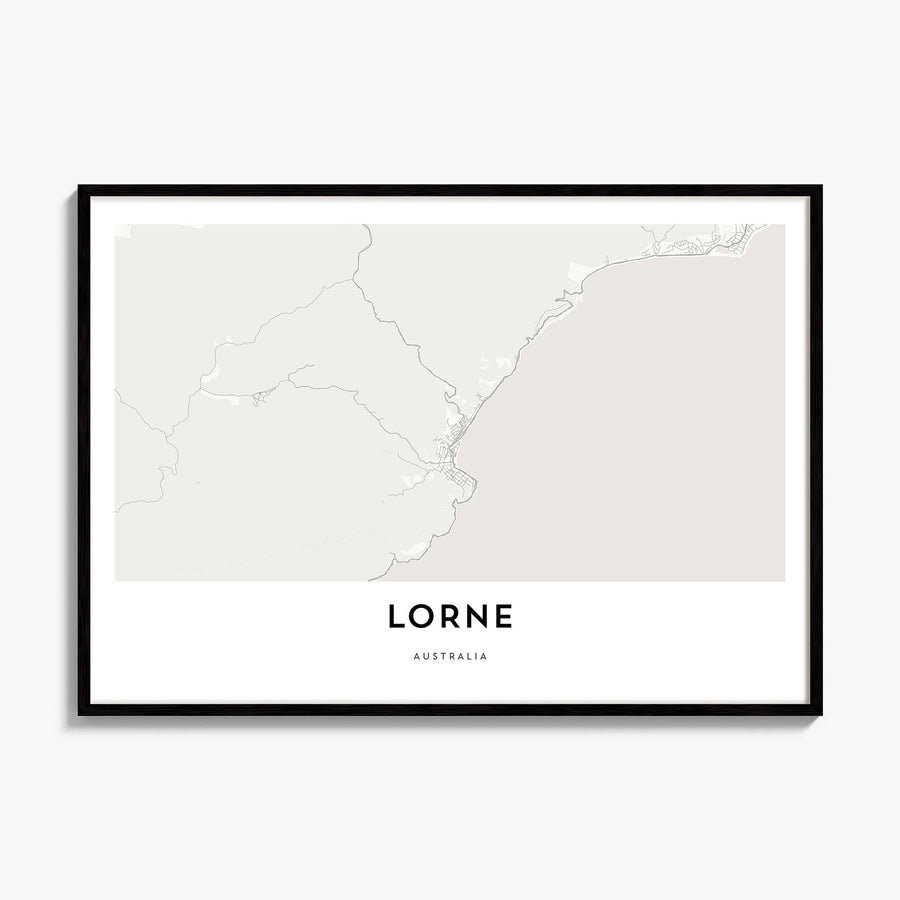 Lorne Map Poster, framed poster mockup