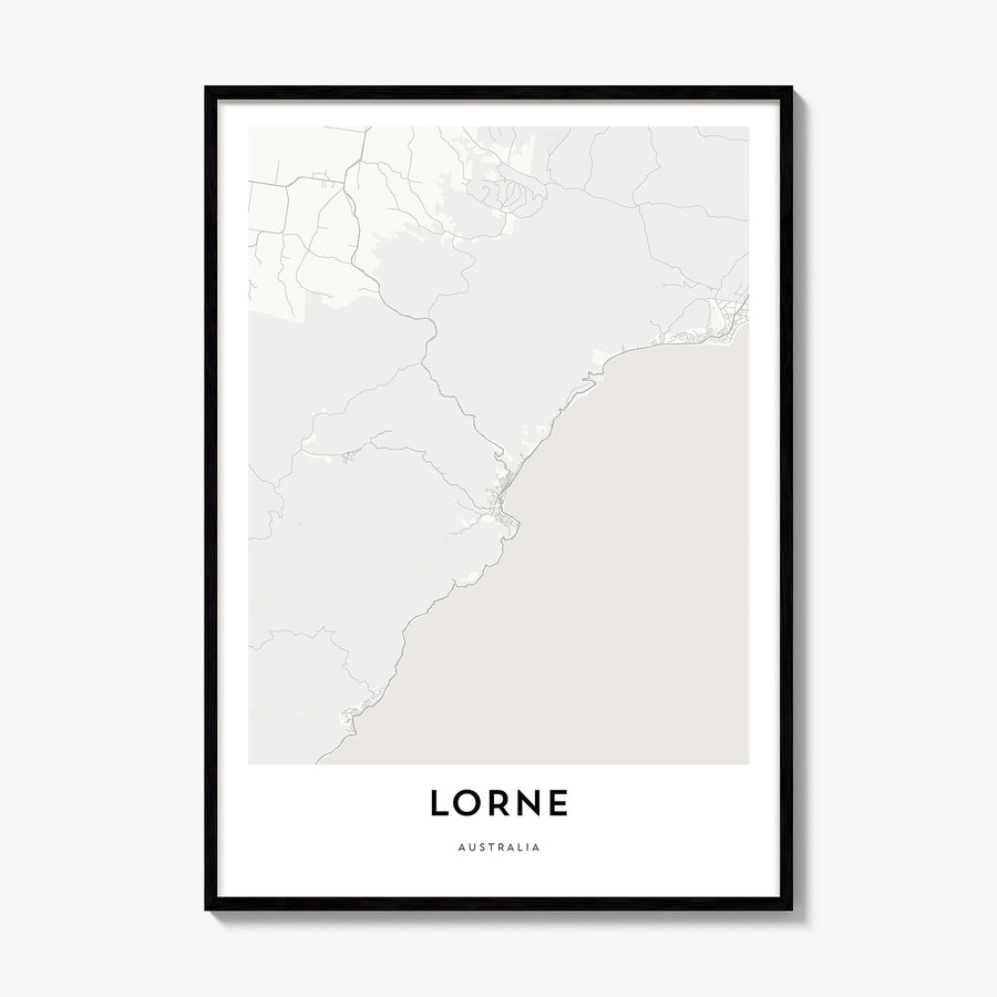 Lorne Map Poster, framed poster mockup