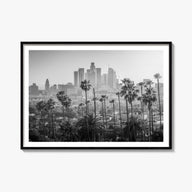 Los Angeles black & white photo poster of California, USA – horizontal wall art, unframed print shown in interior mockup