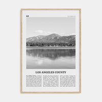 Los Angeles County Poster Natural Wood / 8x12 in Nbourhood Travel B&W Poster