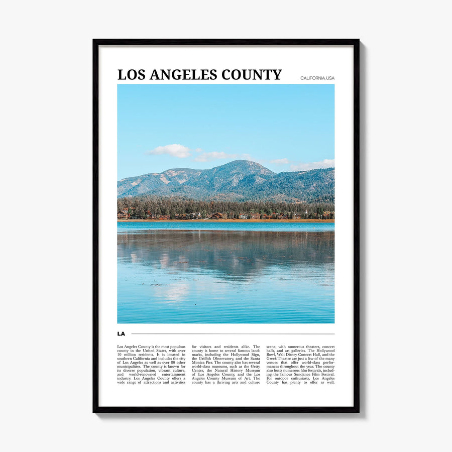 Los Angeles County Travel Poster, framed poster mockup