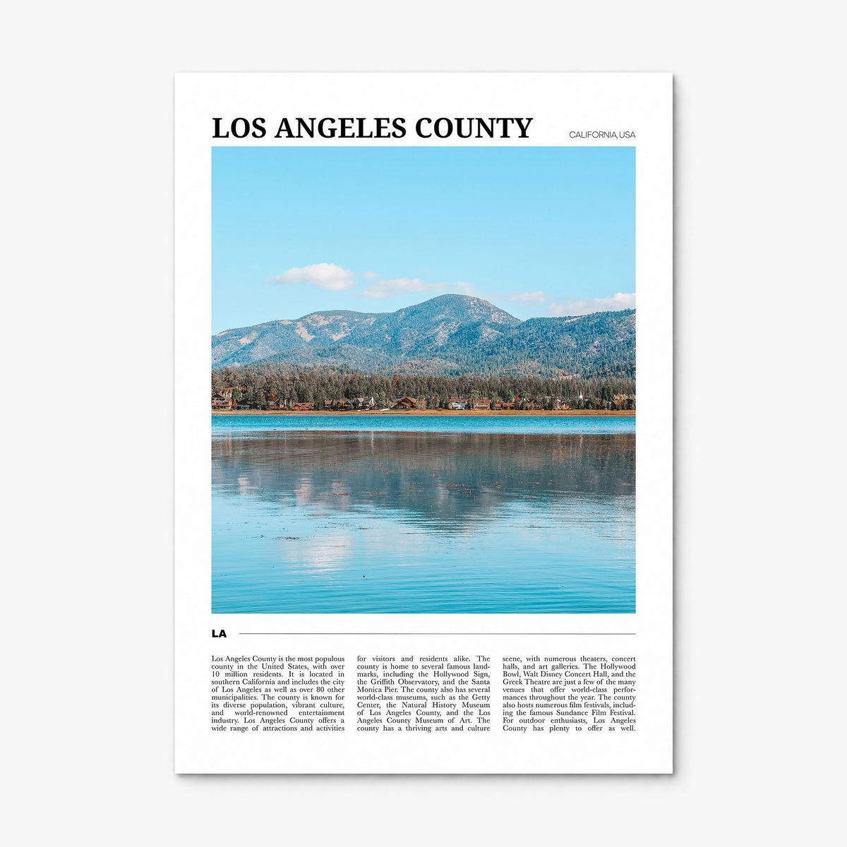 Los Angeles County Travel Poster, print only (unframed)