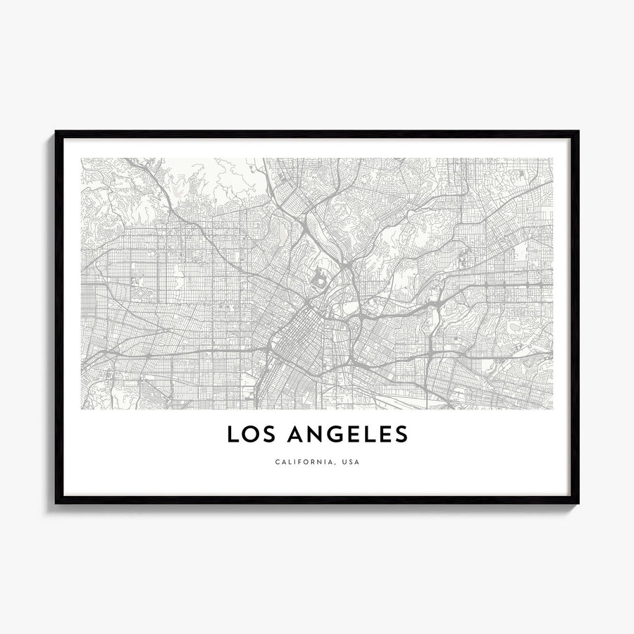 Los Angeles Map Poster, framed poster mockup