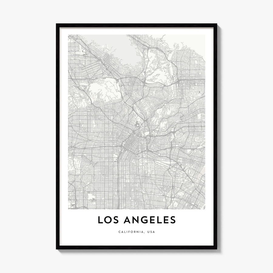 Los Angeles Map Poster, framed poster mockup