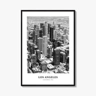 Los Angeles no. 1 black & white classic poster of California, USA – vertical wall art, unframed print shown in interior mocku