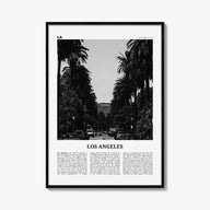 Los Angeles no. 1 black & white newspaper poster of California, USA – vertical wall art, unframed print shown in interior moc