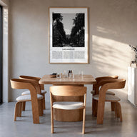 Los Angeles no. 1 black & white newspaper poster of California, USA – vertical wall art in natural wood frame, hanging on wal