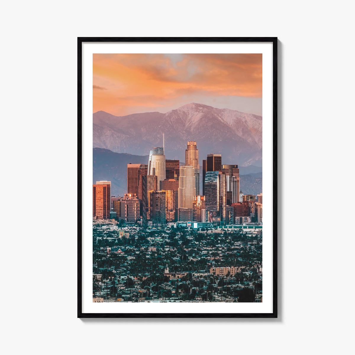 Los Angeles no. 1 colorful photo poster of California, USA – vertical wall art, unframed print shown in interior mockup