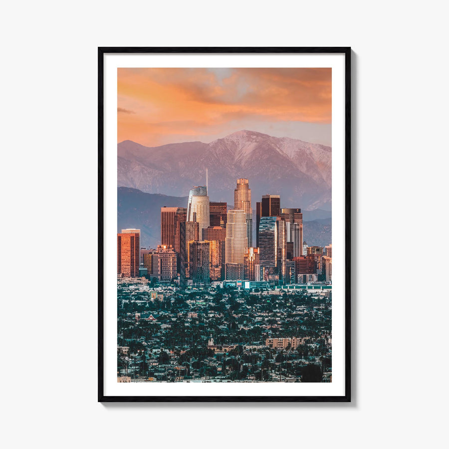 Los Angeles no. 1 colorful photo poster of California, USA – vertical wall art, unframed print shown in interior mockup