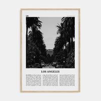 Los Angeles No 1 Poster Natural Wood / 8x12 in Nbourhood Travel B&W Poster