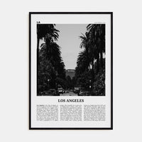 Los Angeles No 1 Poster Black Wood / 8x12 in Nbourhood Travel B&W Poster