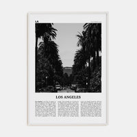 Los Angeles No 1 Poster White Wood / 8x12 in Nbourhood Travel B&W Poster