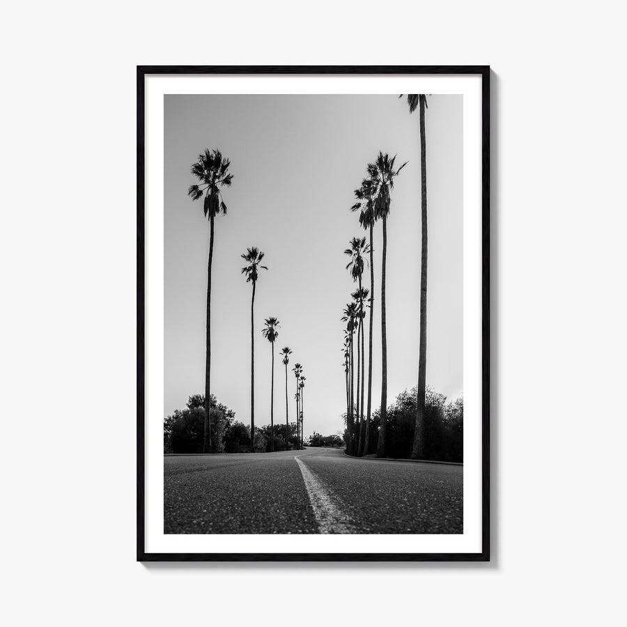 Los Angeles no. 2 black & white photo poster of California, USA – vertical wall art, unframed print shown in interior mockup