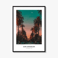 Los Angeles no. 3 colorful classic poster of California, USA – vertical wall art, unframed print shown in interior mockup