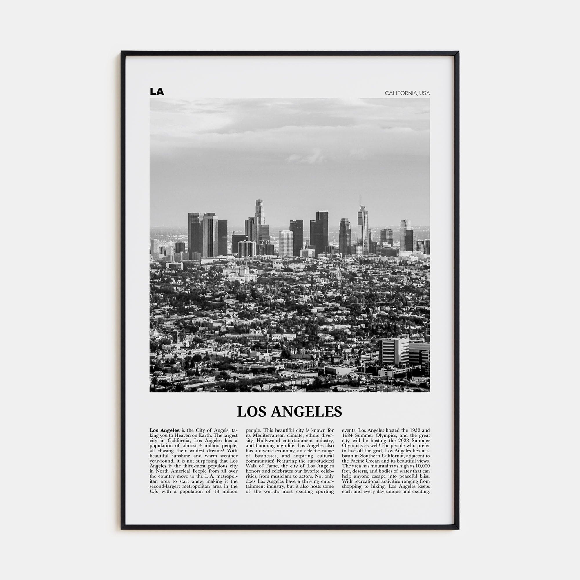 Los Angeles No 4 Poster None / 8x12 in Nbourhood Travel B&W Poster