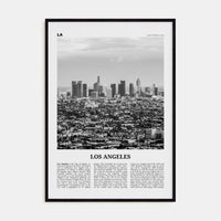 Los Angeles No 4 Poster Black Wood / 8x12 in Nbourhood Travel B&W Poster