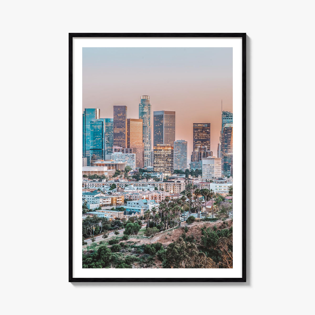 Los Angeles no. 5 colorful photo poster of California, USA – vertical wall art, unframed print shown in interior mockup