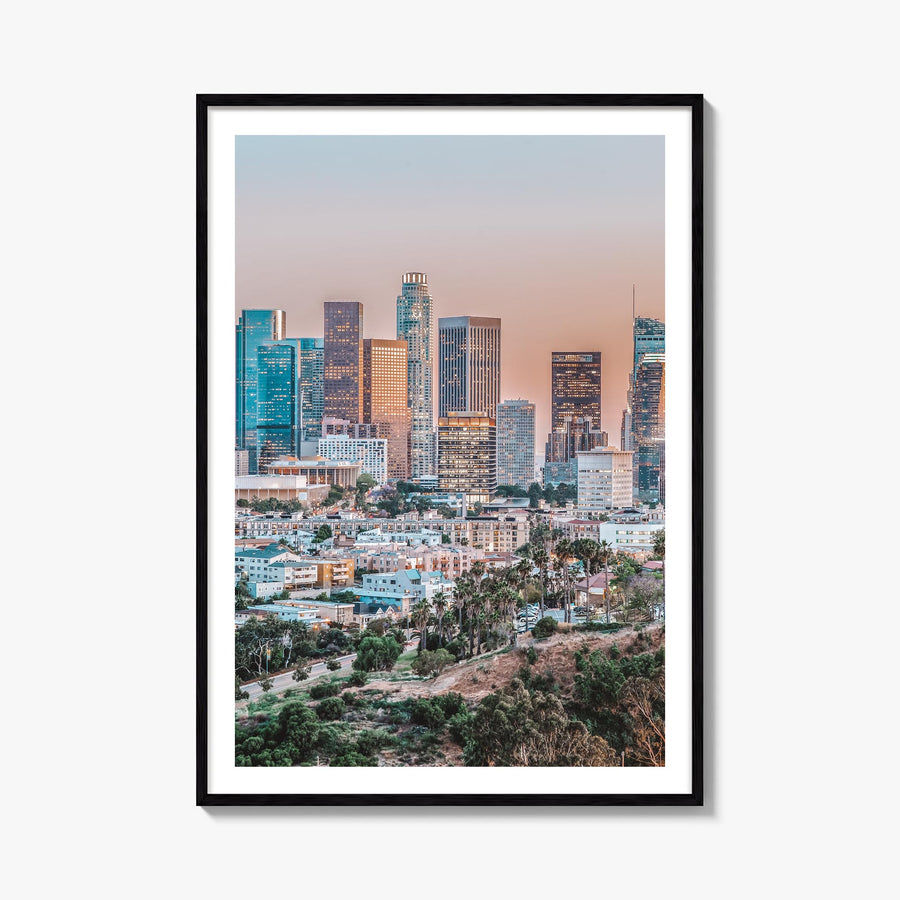 Los Angeles no. 5 colorful photo poster of California, USA – vertical wall art, unframed print shown in interior mockup