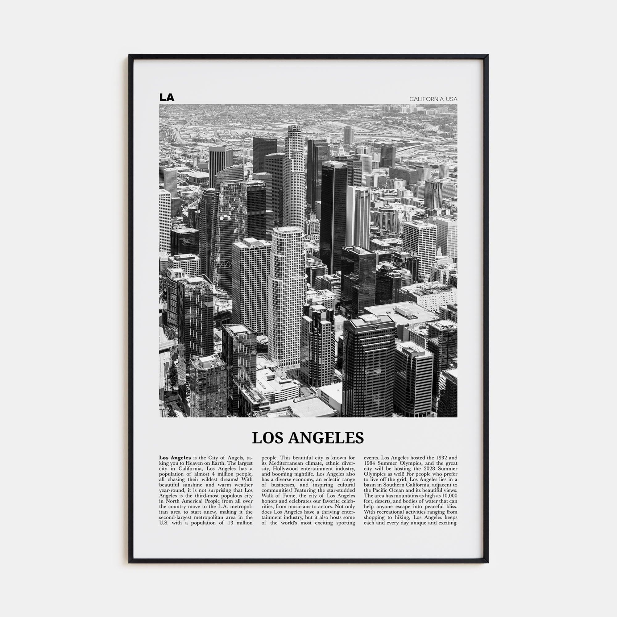 Los Angeles No 5 Poster None / 8x12 in Nbourhood Travel B&W Poster