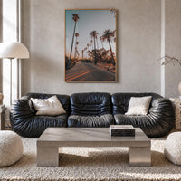Los Angeles no. 6 colorful photo poster of California, USA – vertical wall art in natural wood frame, hanging on wall