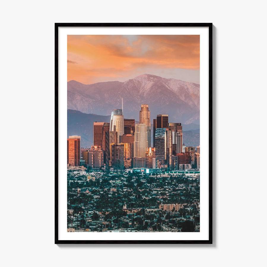 Los Angeles Photo No 1 Poster, framed poster mockup, white border