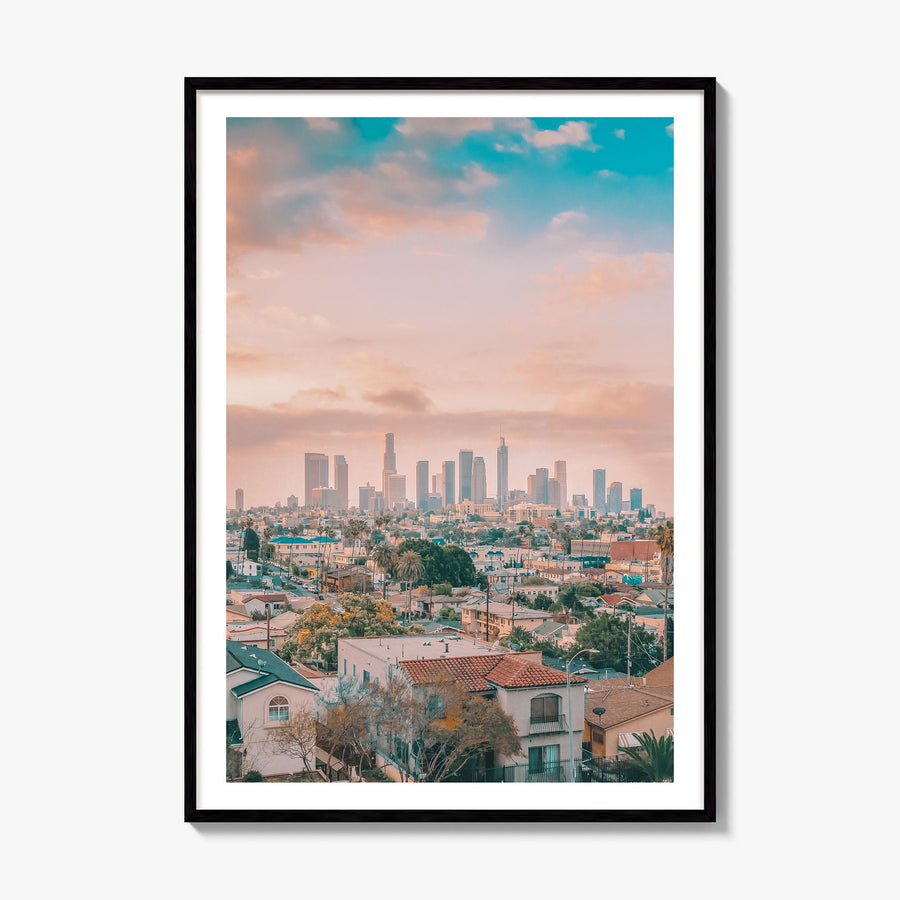 Los Angeles Photo No 2 Poster, framed poster mockup, white border