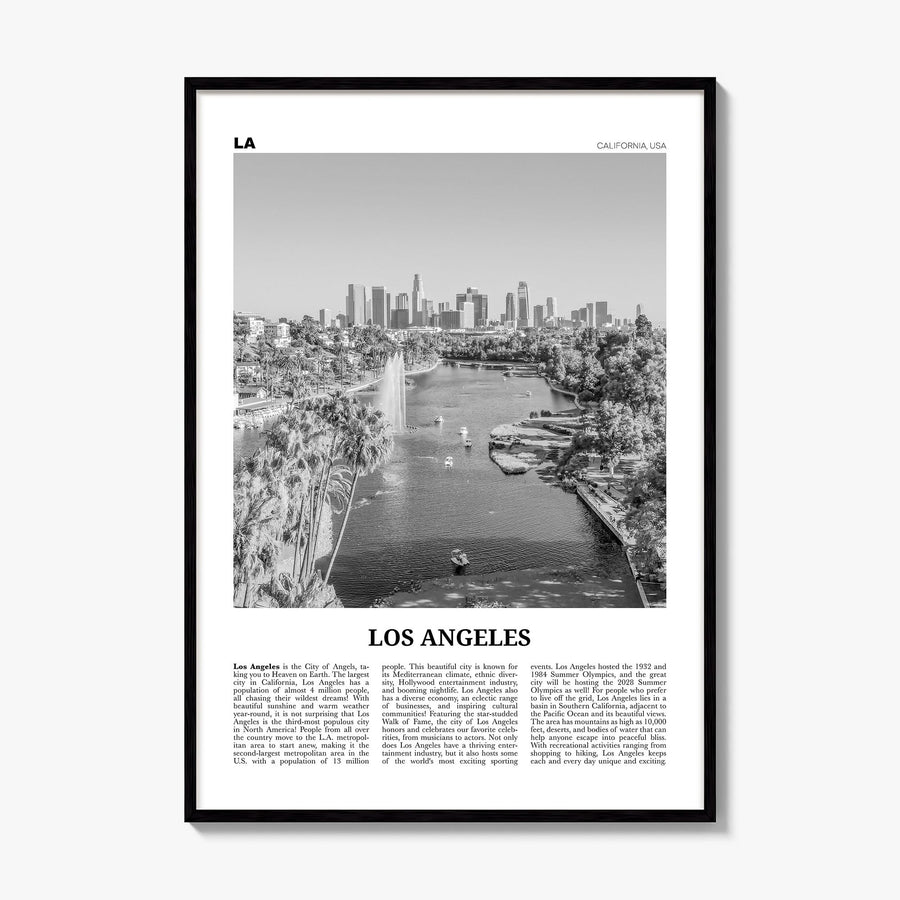 Los Angeles Newspaper No 6 Poster, framed poster mockup