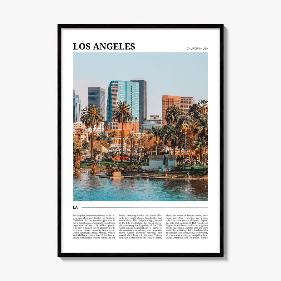 Los Angeles Travel No 1 Poster, framed poster mockup