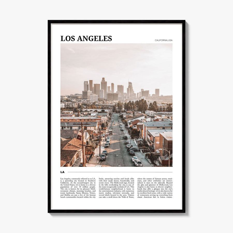 Los Angeles Travel No 2 Poster, framed poster mockup