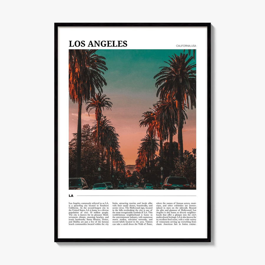 Los Angeles Travel No 3 Poster, framed poster mockup