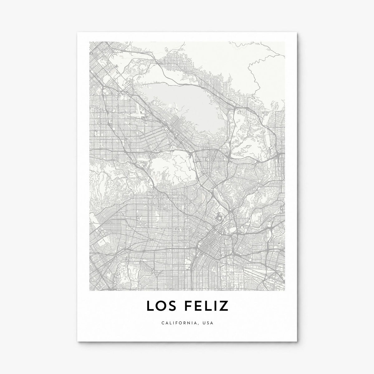 Los Feliz Map Poster, print only (unframed)
