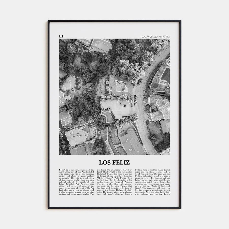 Los Feliz Poster None / 8x12 in Nbourhood Travel B&W Poster