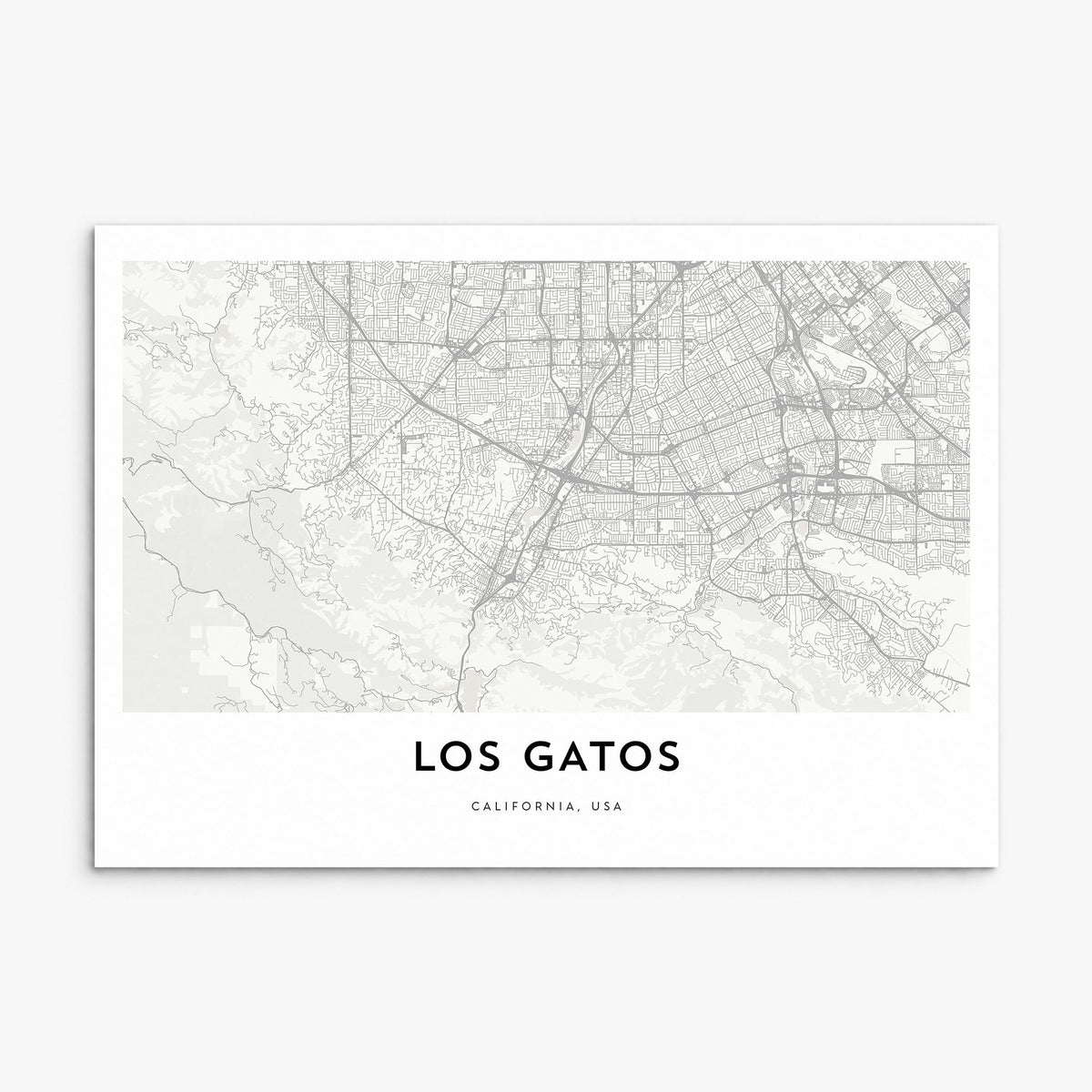 Los Gatos Map Poster, print only (unframed)