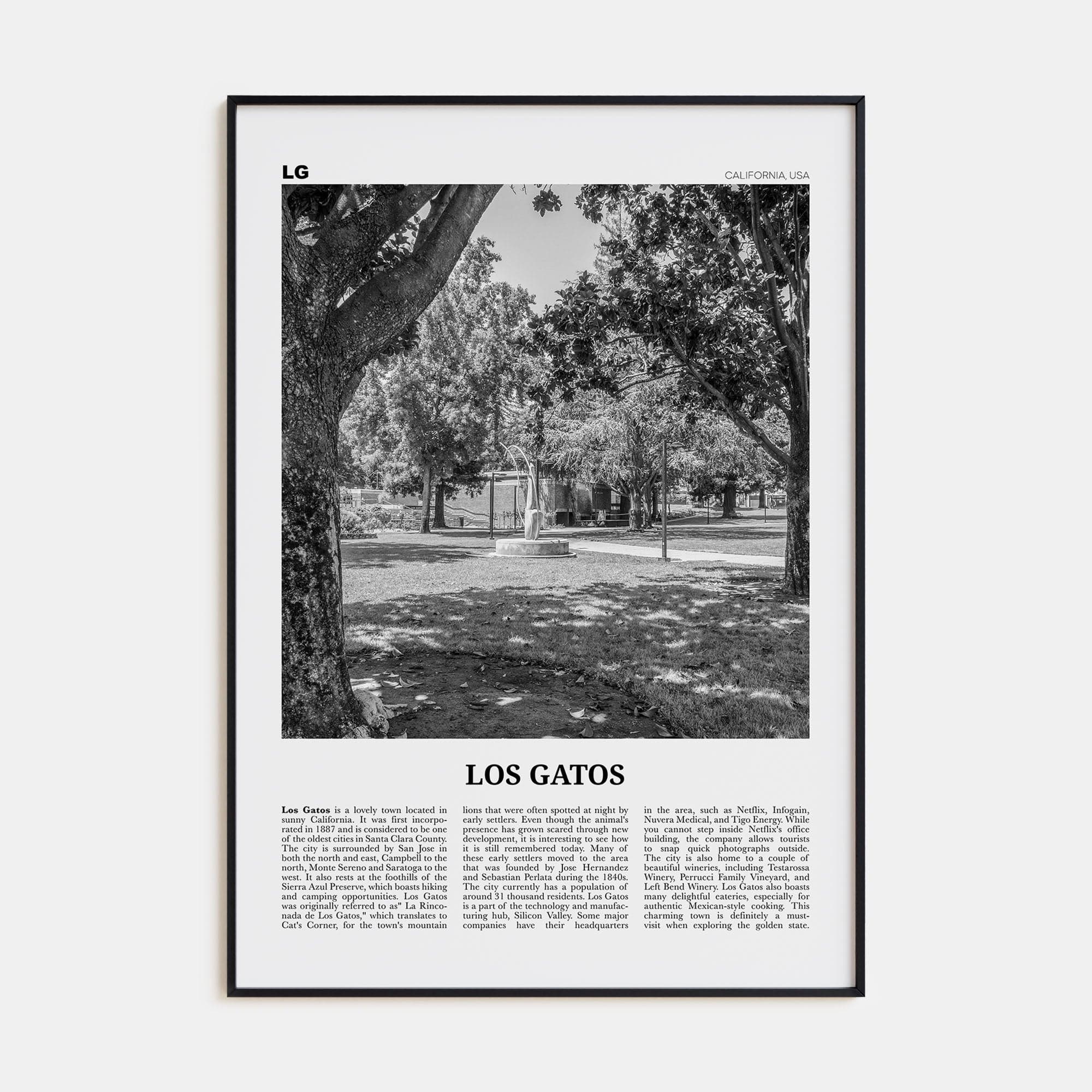 Los Gatos Poster None / 8x12 in Nbourhood Travel B&W Poster