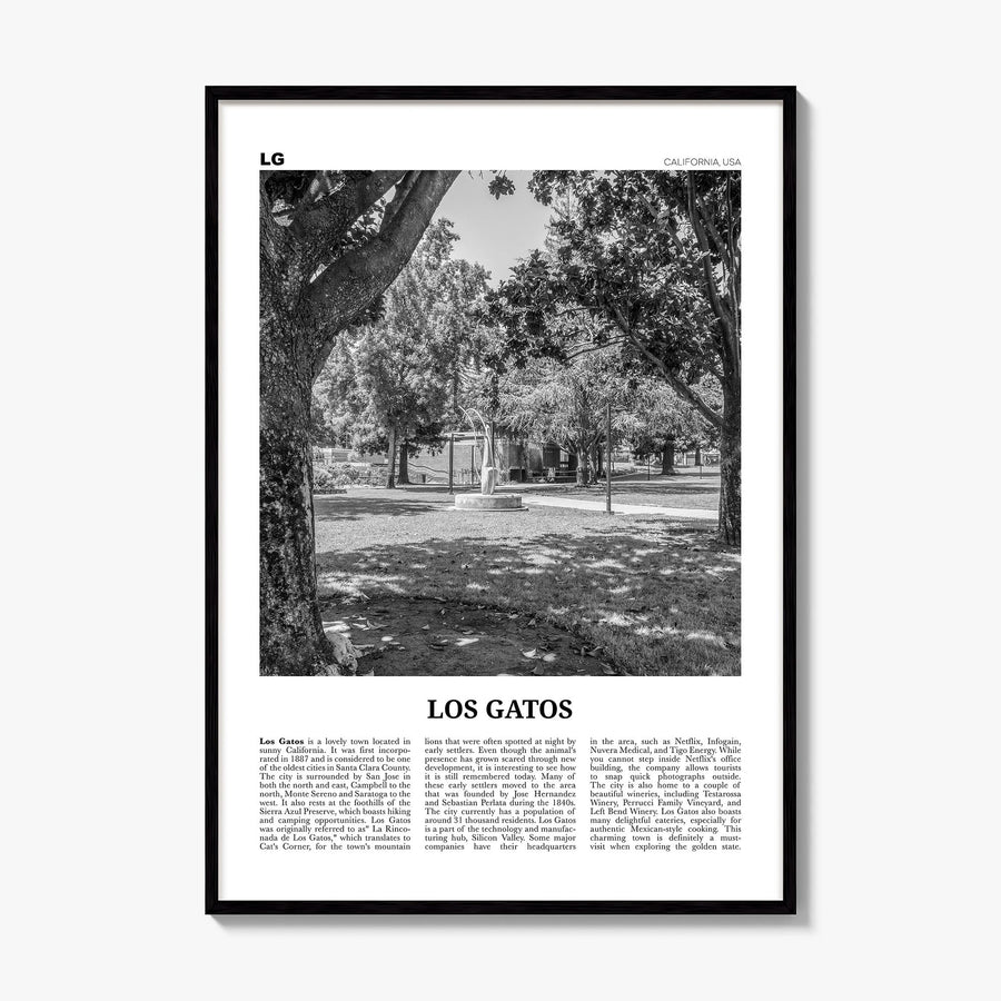 Los Gatos Newspaper Poster, framed poster mockup