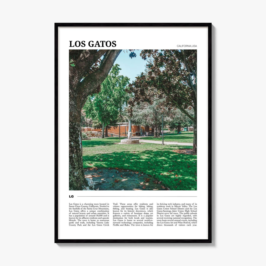 Los Gatos Travel Poster, framed poster mockup