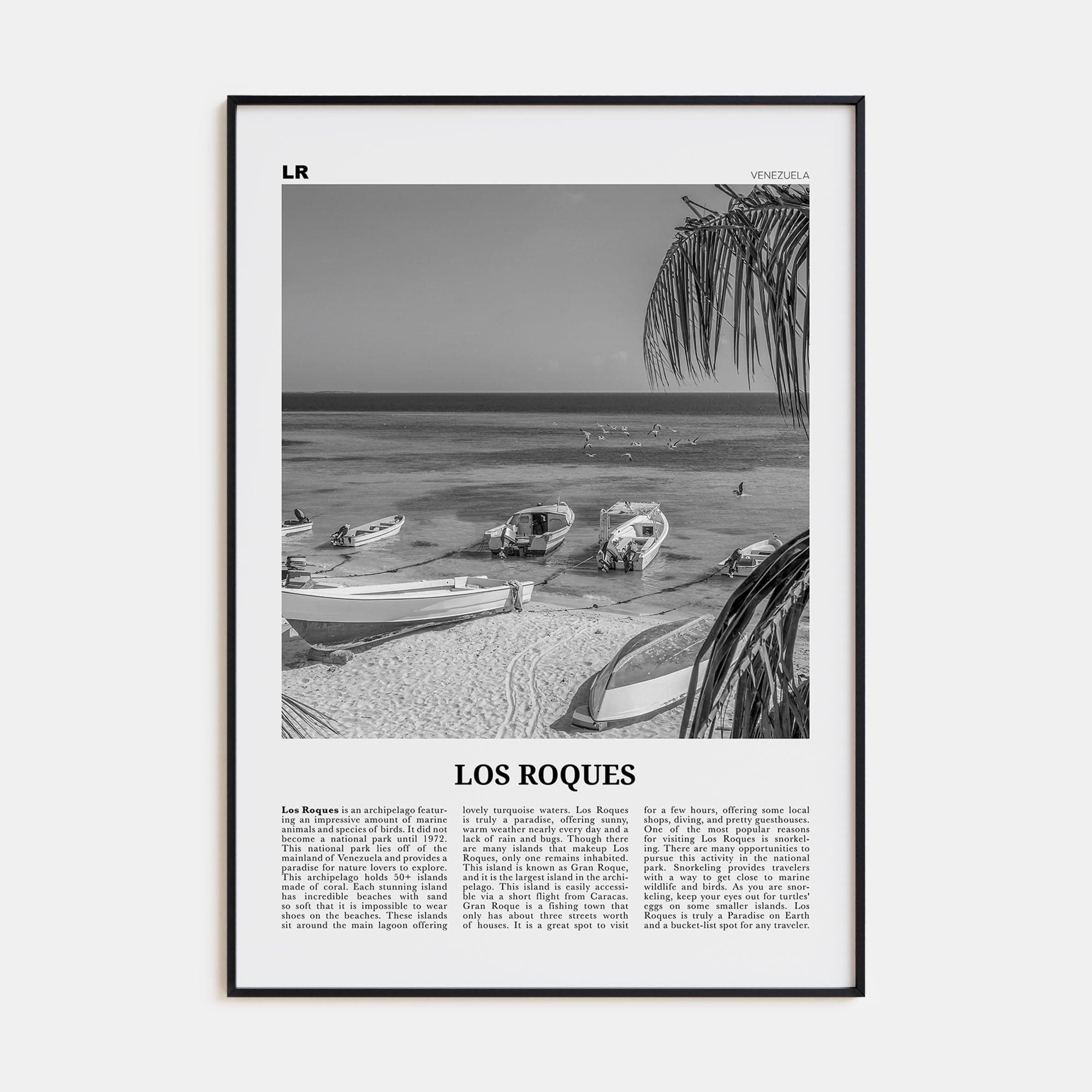 Los Roques Poster None / 8x12 in Nbourhood Travel B&W Poster